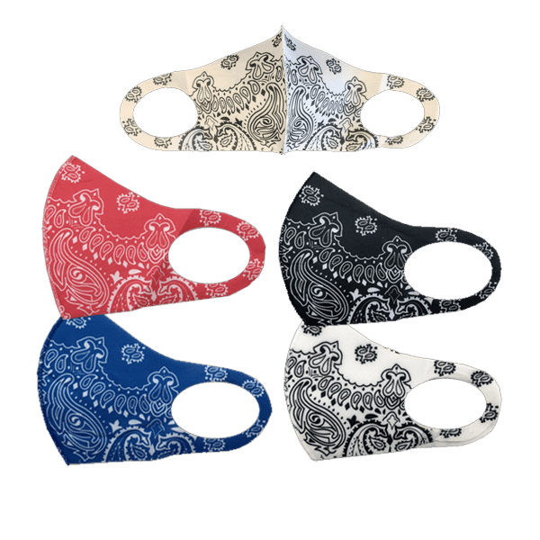 3 Pack: Spandex Paisley Fashion Mask