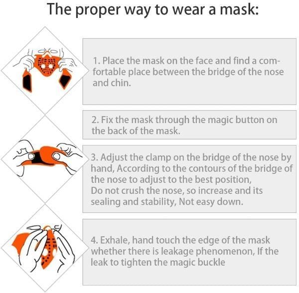 Activated Carbon Sport Dust Mask with Exhalation Valves