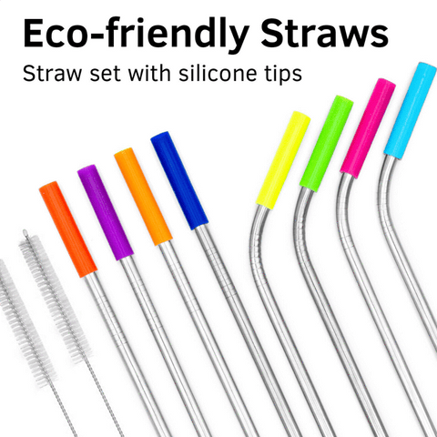 2 Piece: Eco-Friendly Reusable Drinking Straws