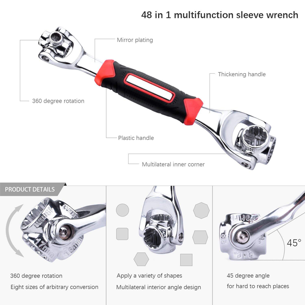48-in-1 Pro-Grade Multi-Socket Wrench With 360 Degree Rotating Heads
