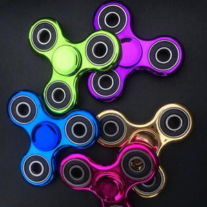 Toys - Metallic Fidget Spinner: Stress Reliever - Assorted Colors