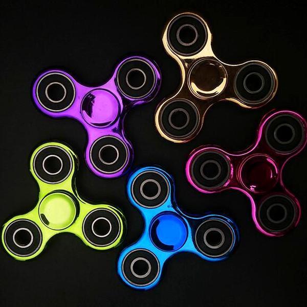 Toys - Metallic Fidget Spinner: Stress Reliever - Assorted Colors