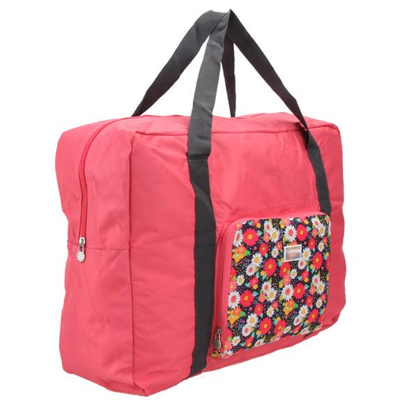 Travel - Floral Print Waterproof Expandable Folding Travel Duffle Bag - Assorted Colors