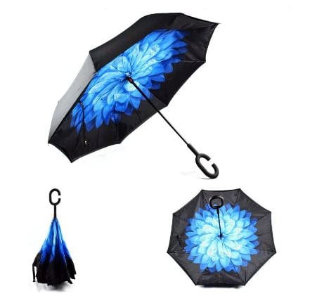 Reversible Umbrella - Blue Flower