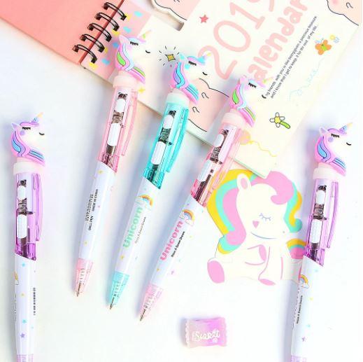 Lighting Rainbow Unicorn Pen - Set of 4