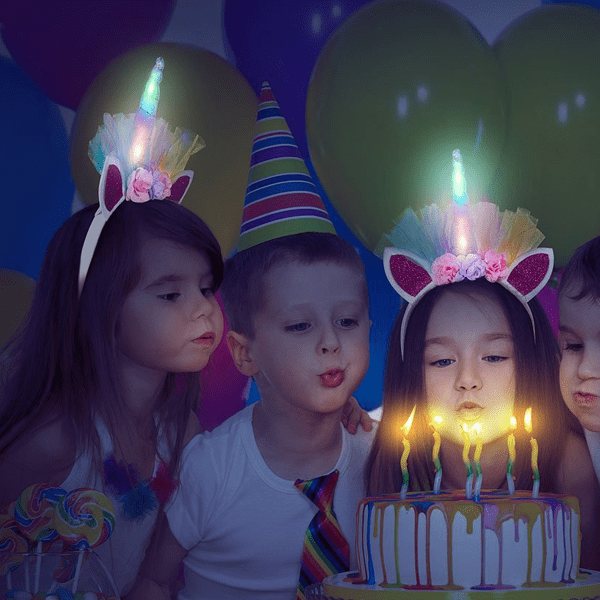 4 Piece LED Light Up Unicorn Headbands