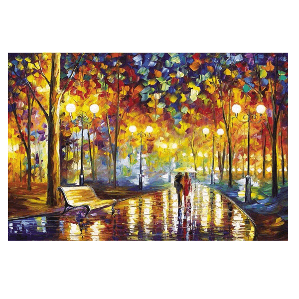 "Walking Under The Rain" 1000 Pieces Mini Jigsaw Puzzles