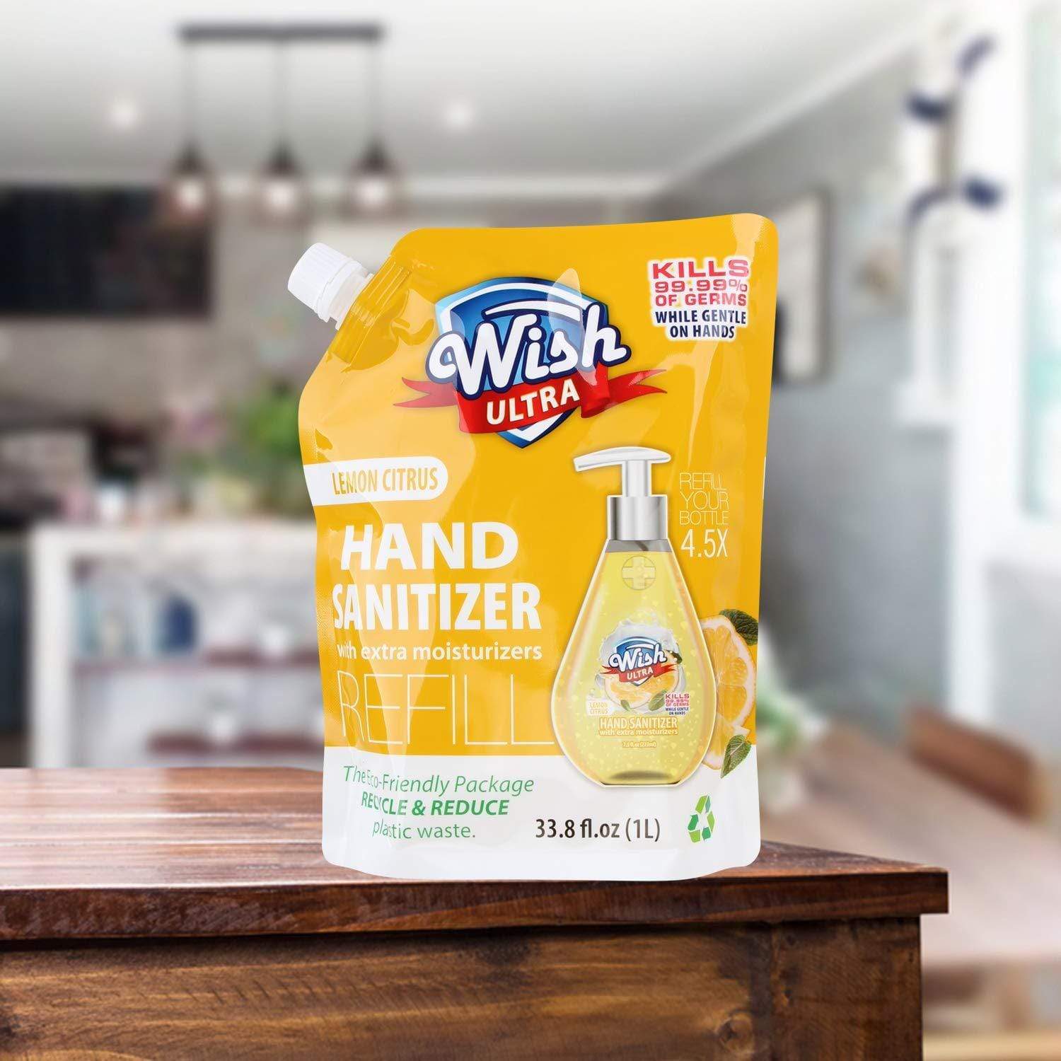Buy 1 Liter Get 1 Liter For Free: Wish Ultra Hand Sanitizer Refill Scented with Extra Moisturizer