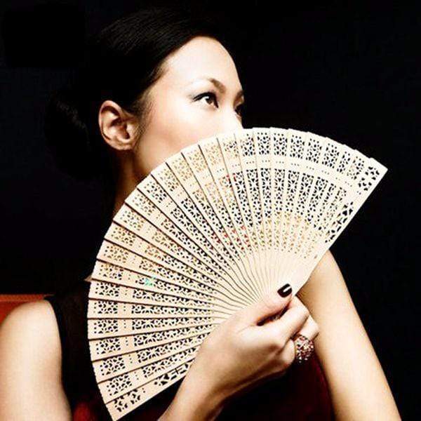 12 Pieces or 24 Pieces Carved Bamboo Folding Handheld Fan