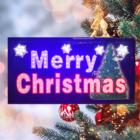 "Merry Christmas" Festive LED Holiday Decor Sign